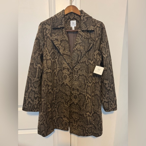 Rafaella Jackets & Blazers - NWT Rafaella Brown Snake Print Trench Coat
